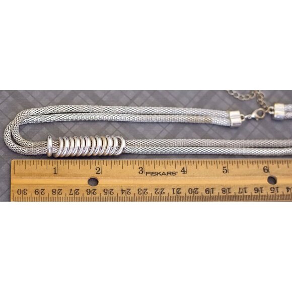 18 inch, Vintage Multi Rings Double Chains Elegant Necklace, G39 - Picture 3 of 3